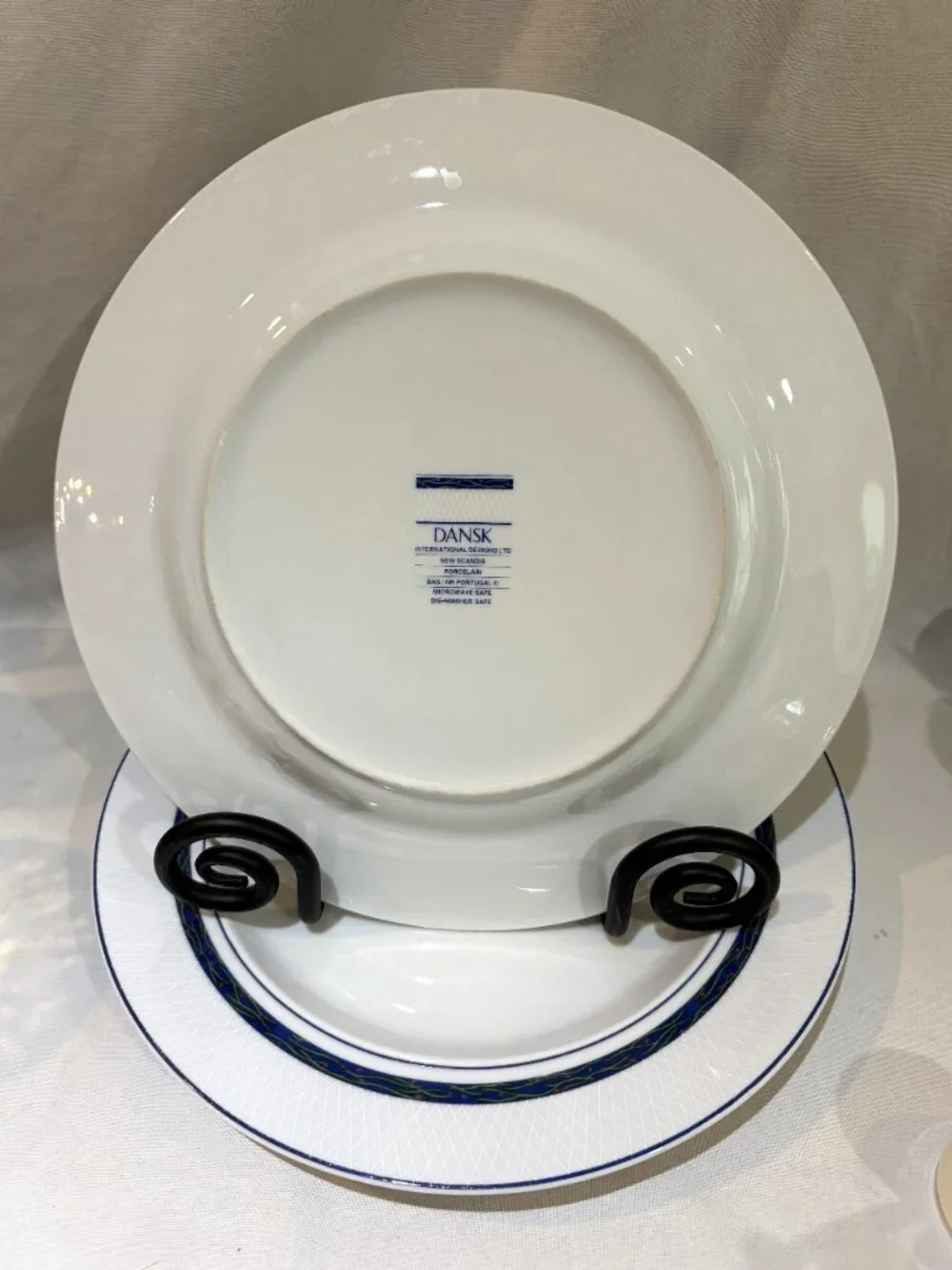 Pair of Dansk New Scandia Porcelain Dinner Plates 11 inch Made in Portugal